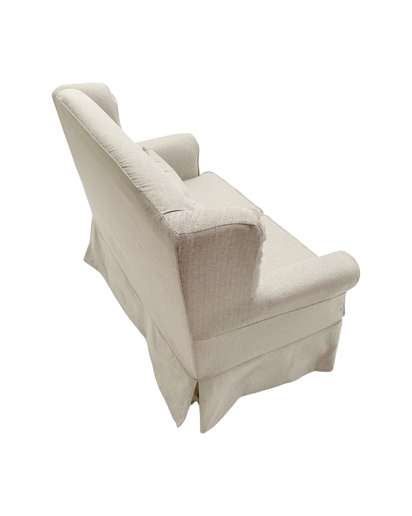 Divano 2 posti in tessuto sfoderabile White and Beige 130 cm - OrchideaMilano1981