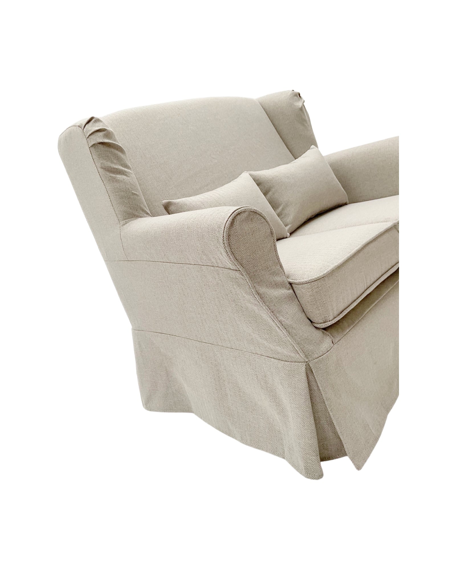 Divano 2 posti in tessuto sfoderabile White and Beige 130 cm - OrchideaMilano1981
