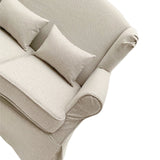 Divano 2 posti in tessuto sfoderabile White and Beige 130 cm - OrchideaMilano1981