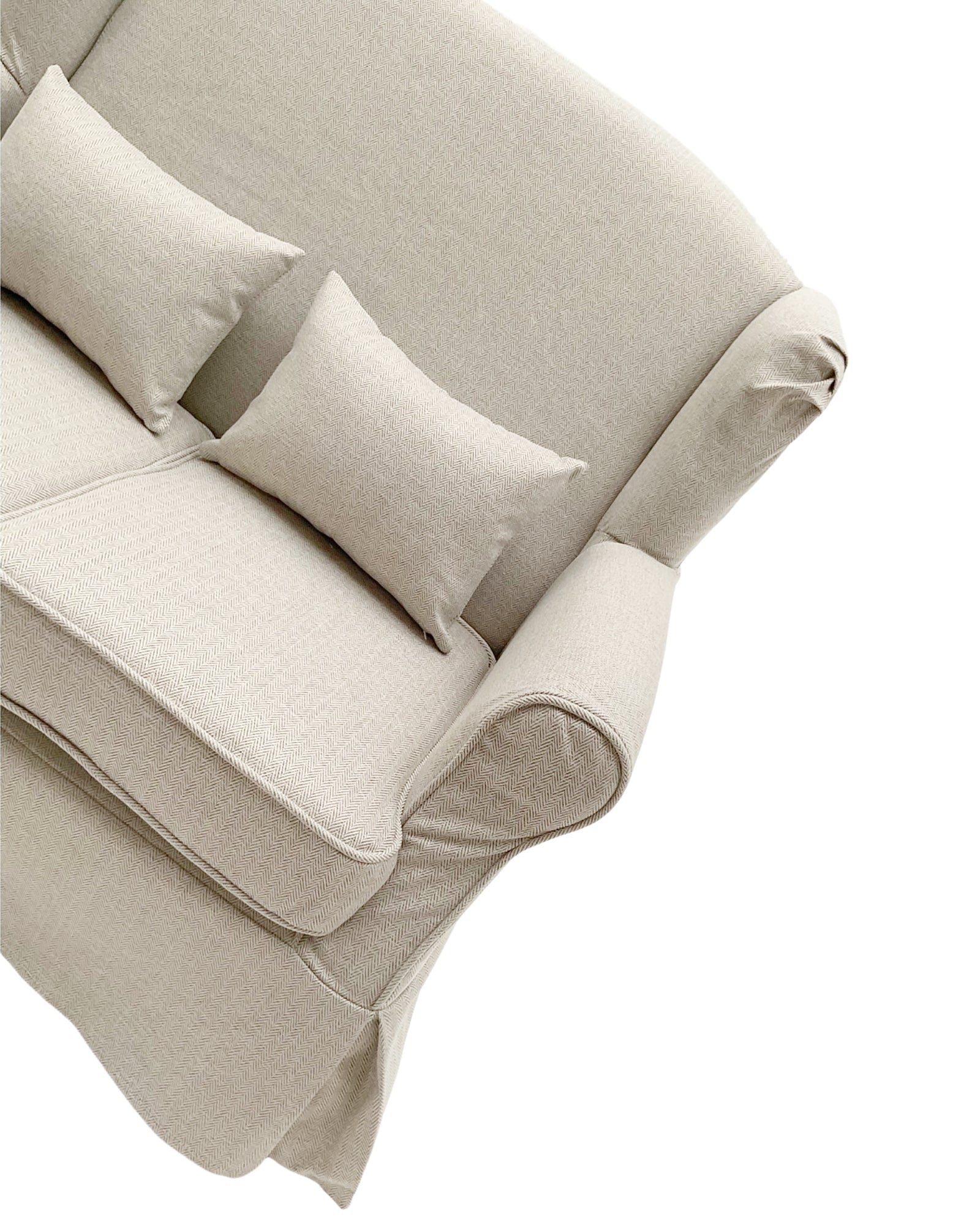 Divano 2 posti in tessuto sfoderabile White and Beige 130 cm - OrchideaMilano1981
