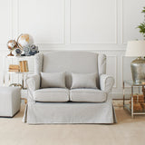 Divano 2 posti in tessuto sfoderabile White and Beige 130 cm - OrchideaMilano1981
