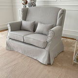 Divano 2 posti in tessuto sfoderabile White and Beige 130 cm - OrchideaMilano1981