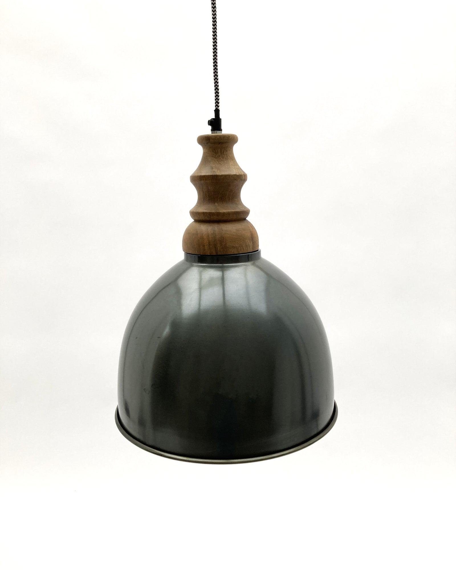 Lampadario stile industriale in metallo e legno Berlino - OrchideaMilano1981