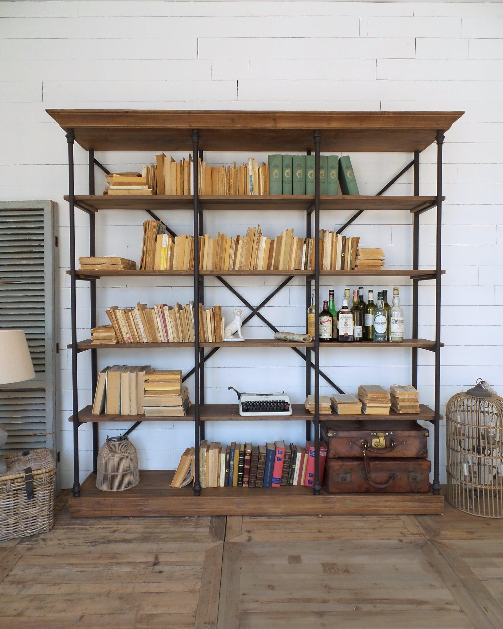 Libreria industriale in legno e ferro Boulangerie XL 213 cm - OrchideaMilano1981