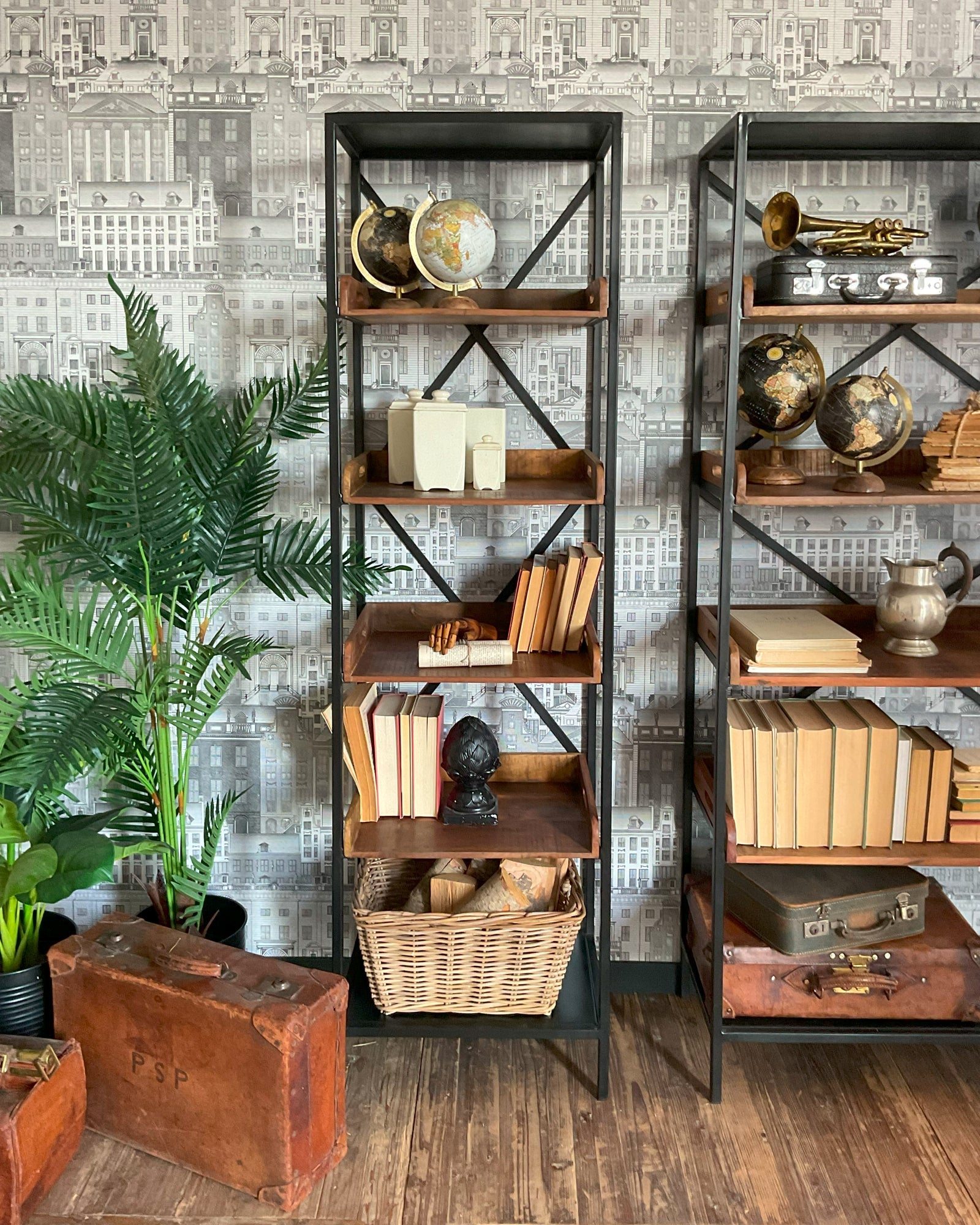 Libreria in ferro e legno Industrial Small 55 cm - OrchideaMilano1981