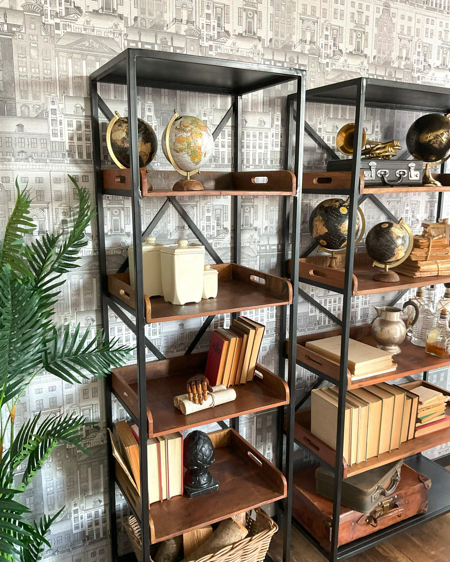 Libreria 5 ripiani in legno e ferro Industrial - OrchideaMilano1981