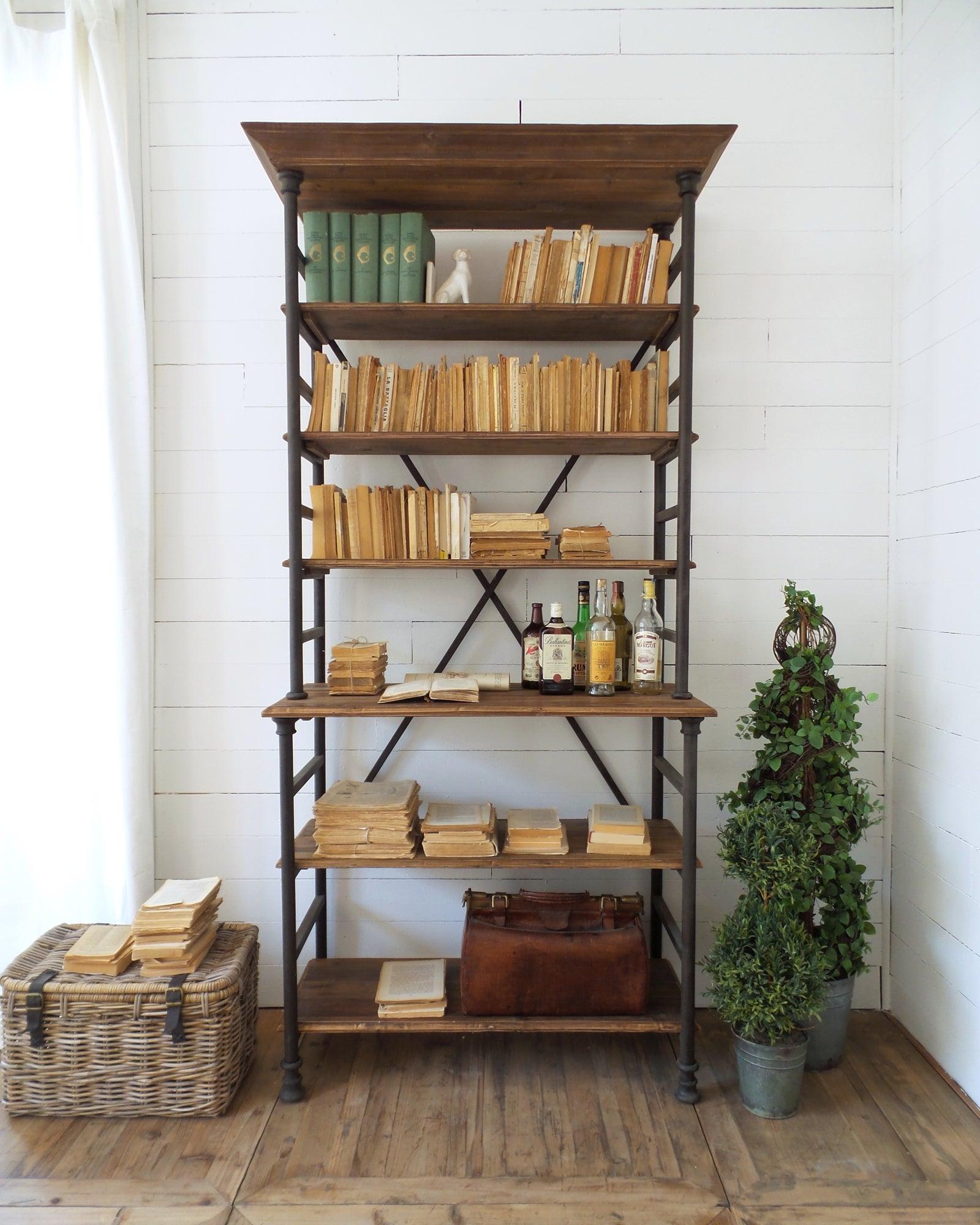 Libreria industriale in legno e ferro Boulangerie 115 cm - OrchideaMilano1981