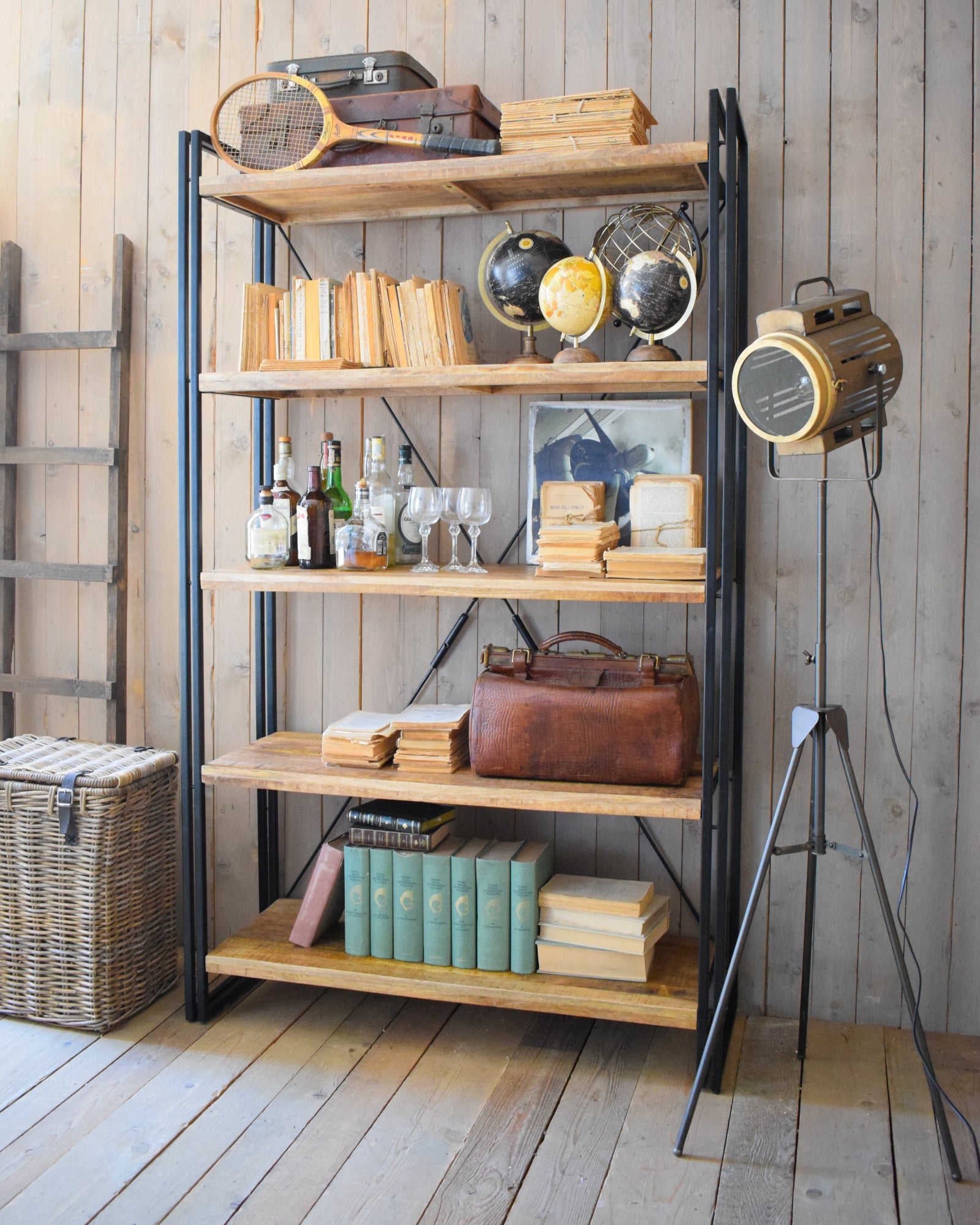 Libreria in ferro e legno Utility 120 cm - OrchideaMilano1981
