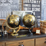 Mappamondi decorativi con base in metallo Golden Age set da 2 - OrchideaMilano1981