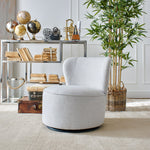 Poltrona girevole in tessuto White and Beige - OrchideaMilano1981