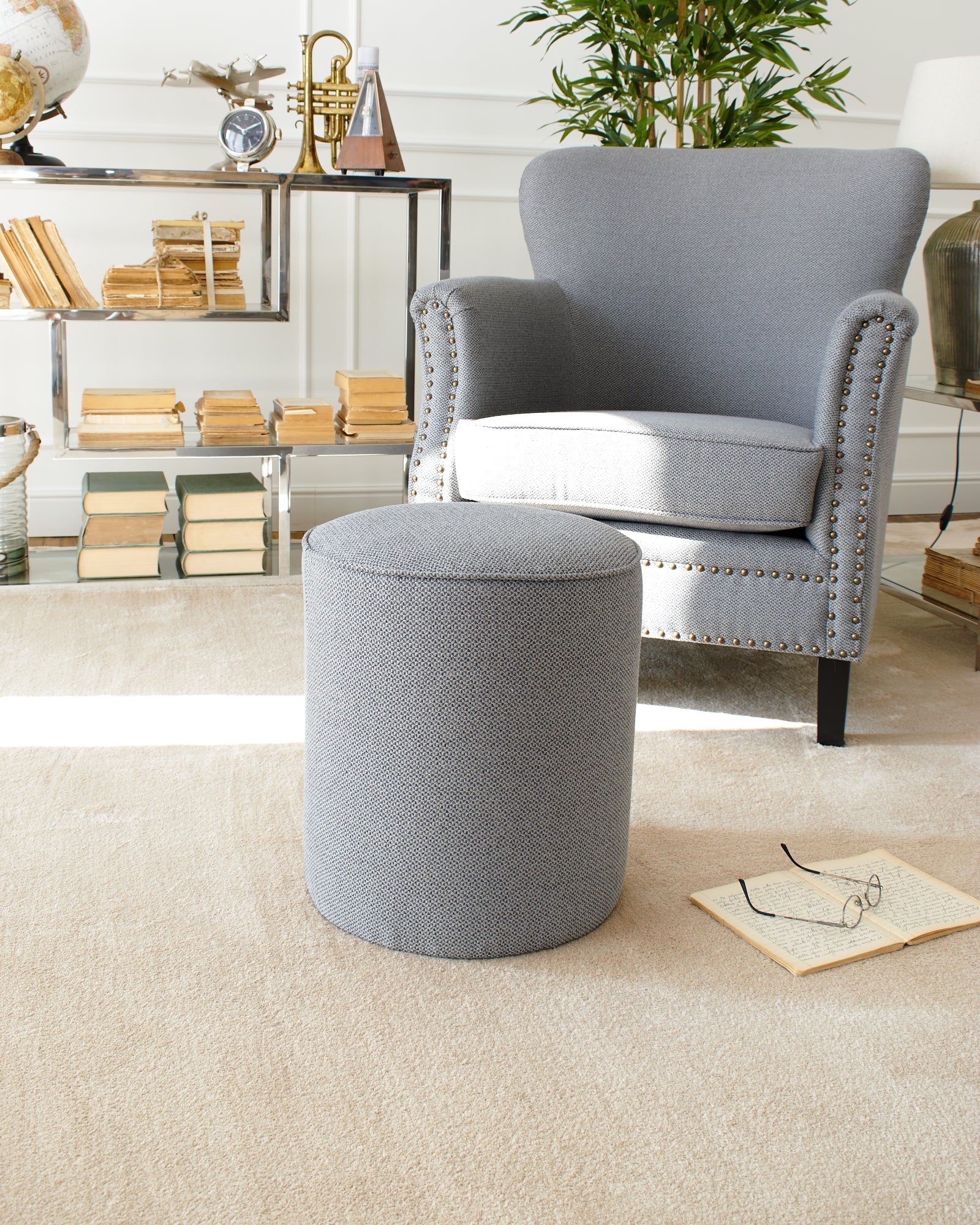 Pouf in tessuto Dark Grey - OrchideaMilano1981