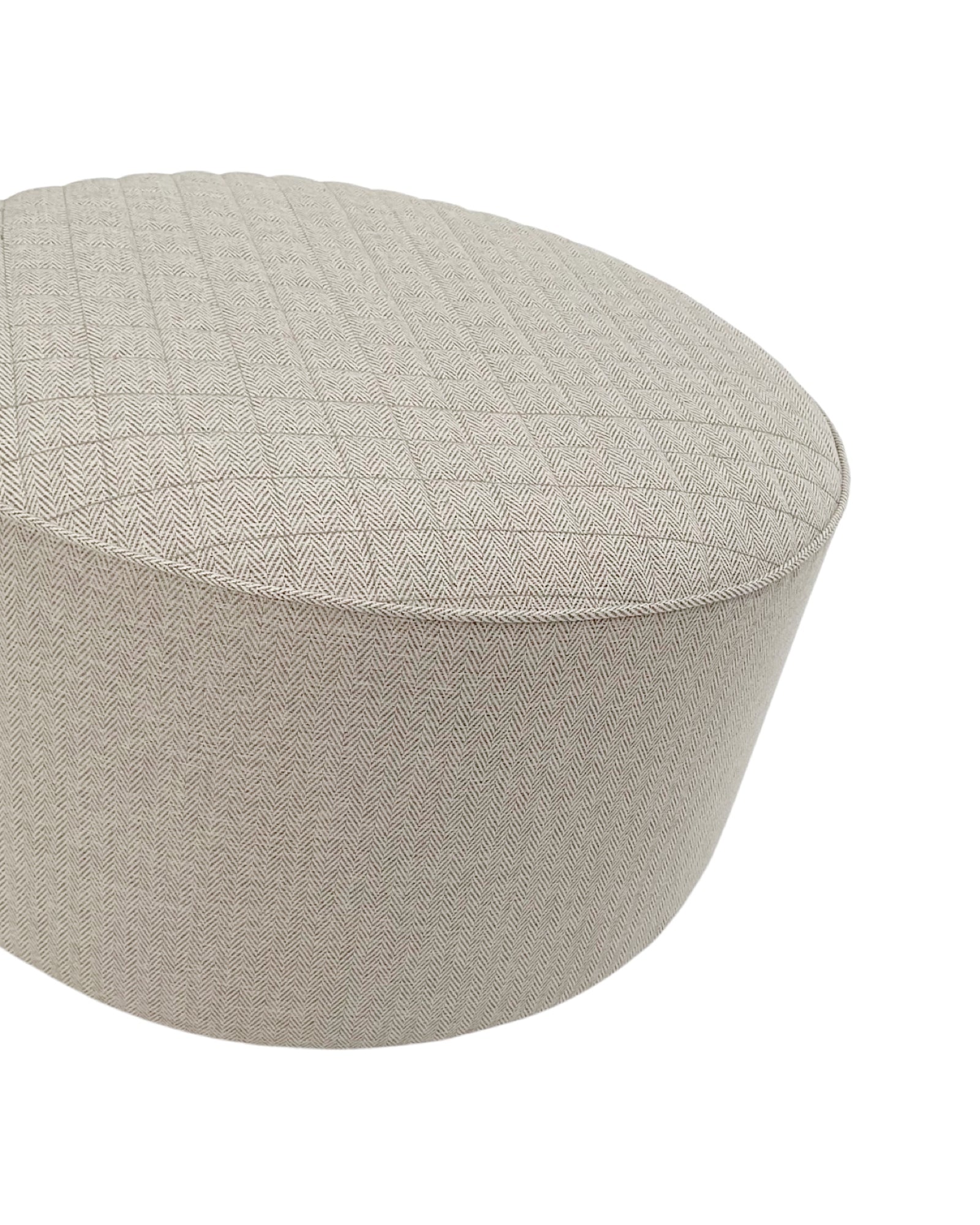 Pouf in tessuto capitonnè White and Beige - OrchideaMilano1981