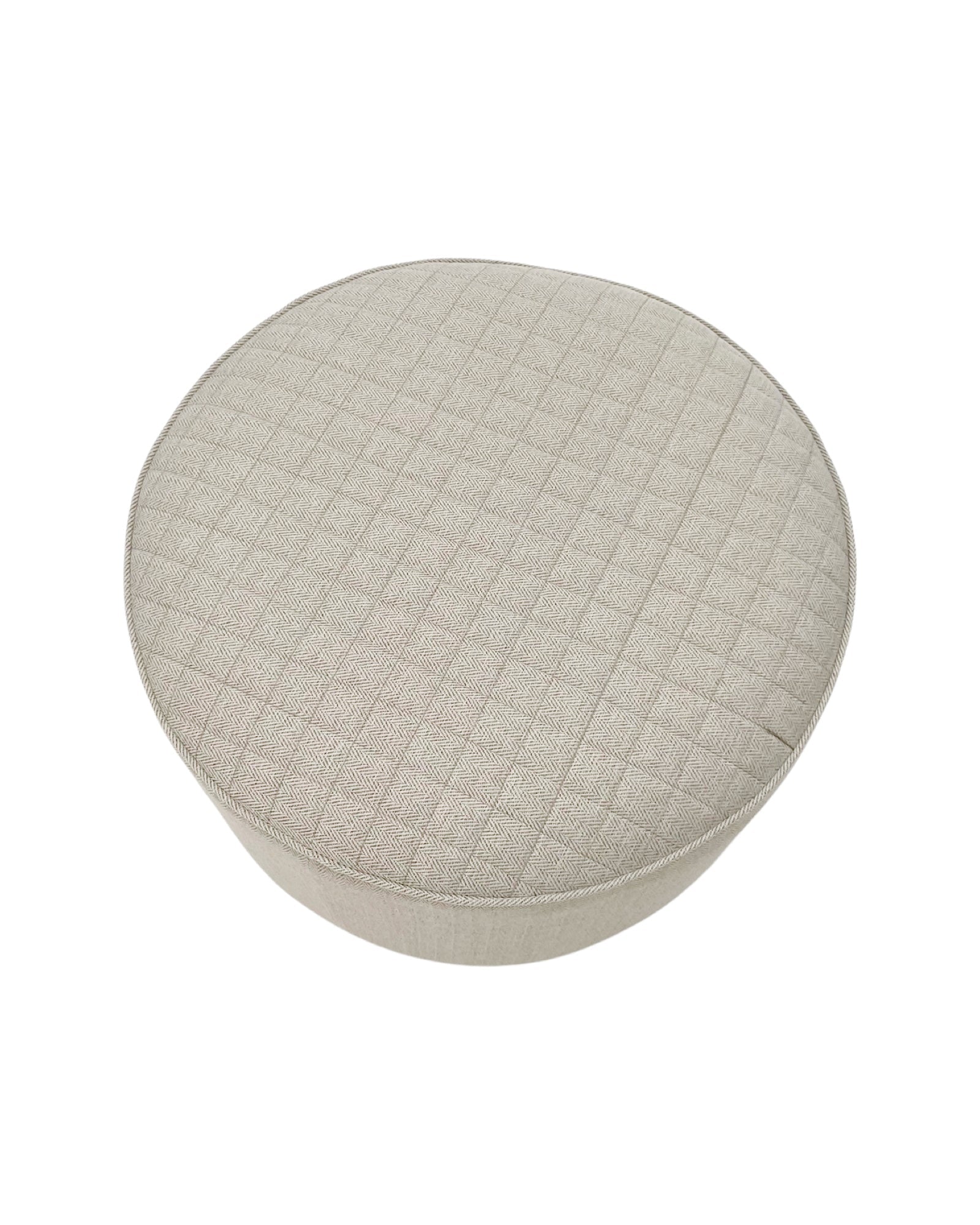 Pouf in tessuto capitonnè White and Beige - OrchideaMilano1981