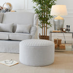 Pouf in tessuto capitonnè White and Beige - OrchideaMilano1981