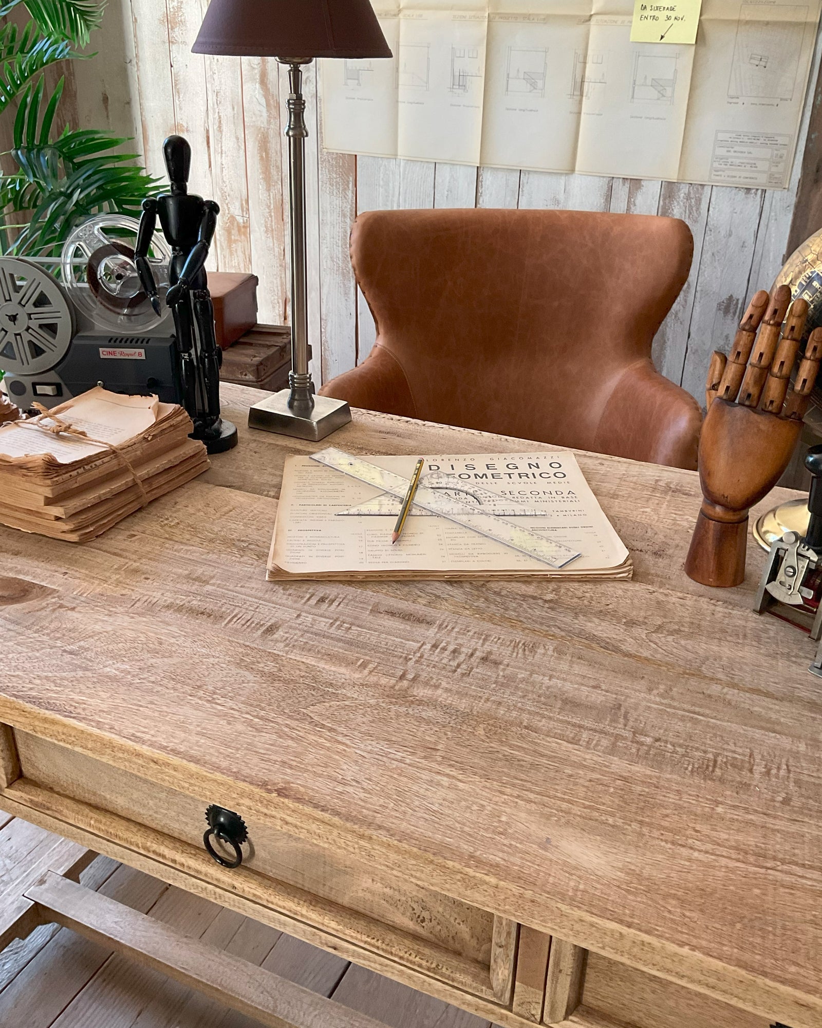Scrittoio in legno massello East Colonial 122 cm - OrchideaMilano1981