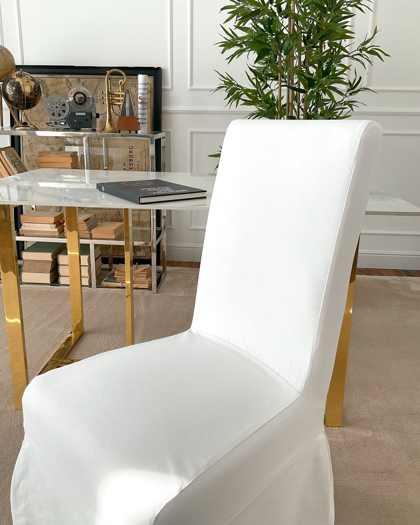 Sedia sfoderabile in tessuto di cotone White - OrchideaMilano1981