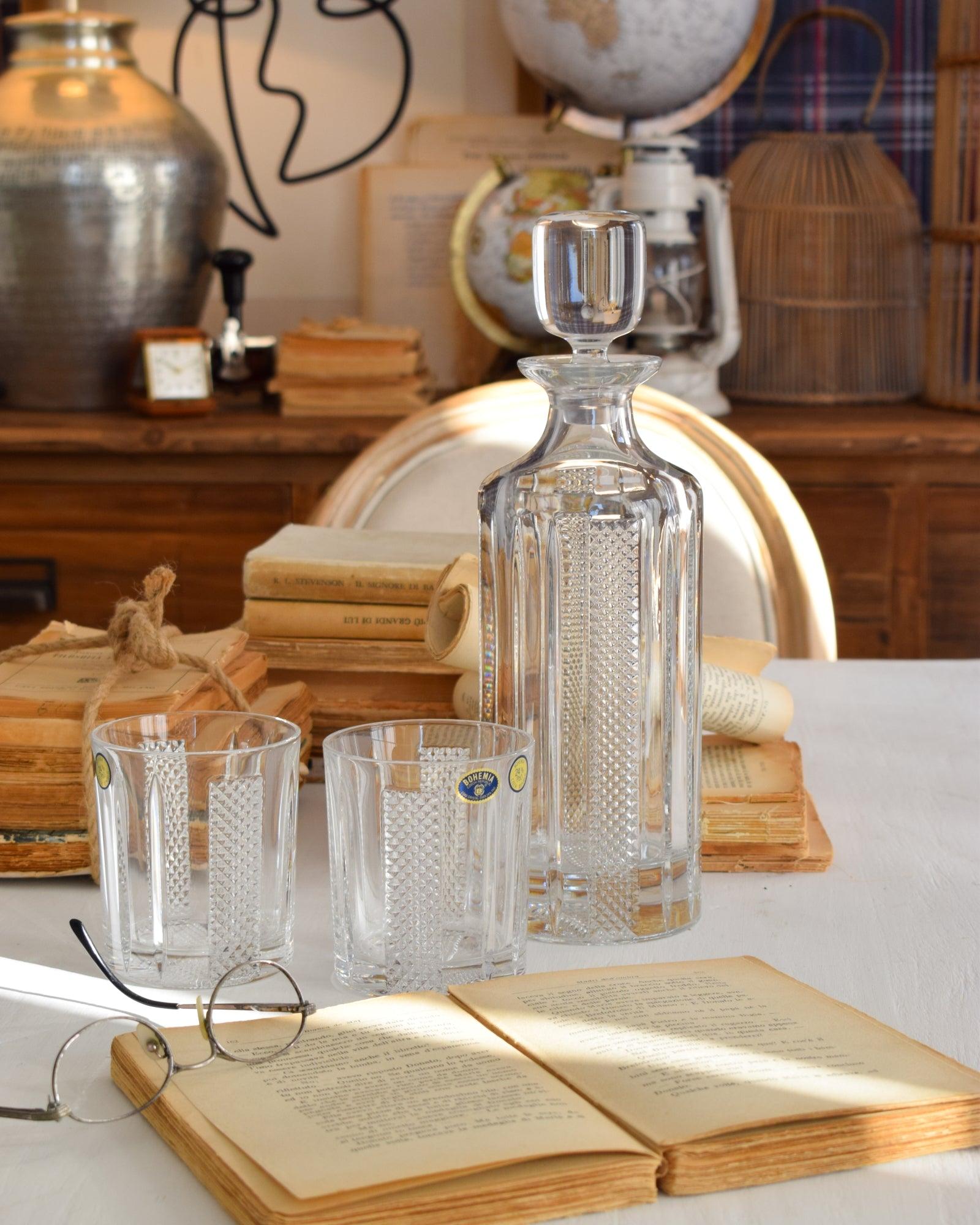 Bottiglia + 6 tumbler in cristallo Lounge Club - OrchideaMilano1981