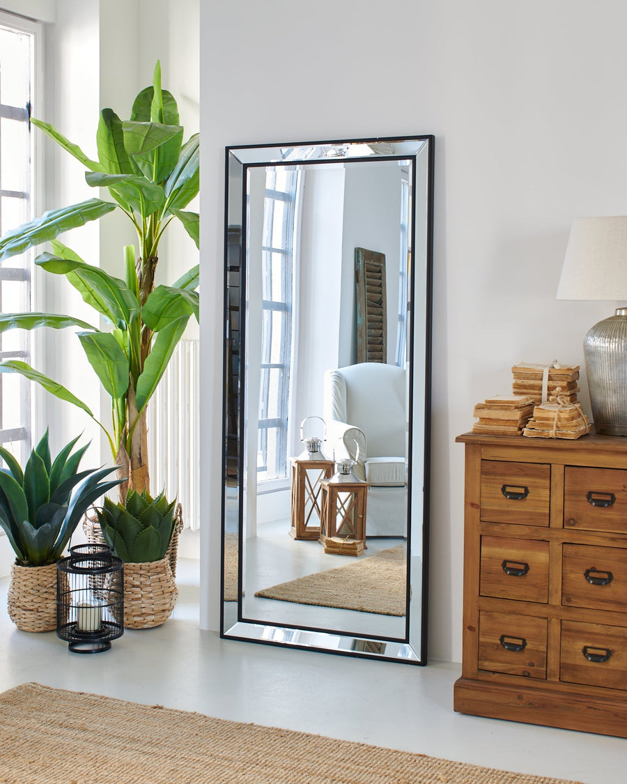 Specchiera con cornice in specchio e legno a figura intera Living Style Edge - OrchideaMilano1981