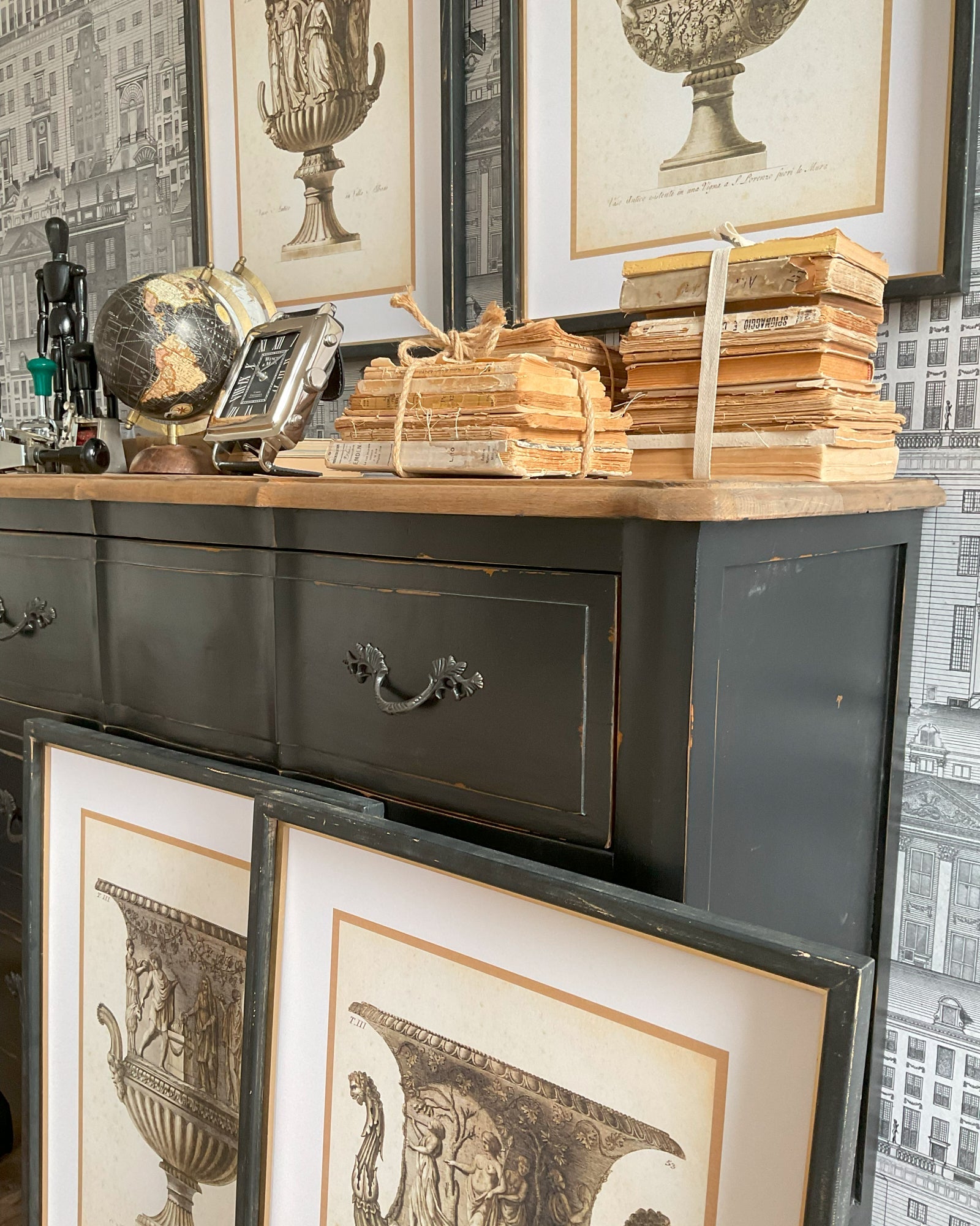 Stampe con cornice in legno Classical Urns set di 4 - OrchideaMilano1981