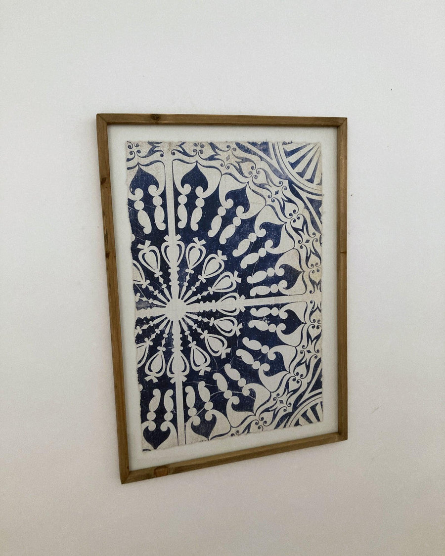 Stampe con cornice in legno Blue Tiles set da 4 - OrchideaMilano1981