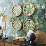 Stampe con cornice in rattan Green Leaves set di 4 - OrchideaMilano1981