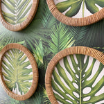 Stampe con cornice in rattan Green Leaves set di 4 - OrchideaMilano1981