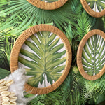 Stampe con cornice in rattan Green Leaves set di 4 - OrchideaMilano1981