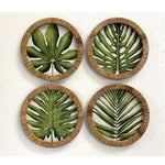 Stampe con cornice in rattan Green Leaves set di 4 - OrchideaMilano1981