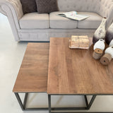 Tavolini da salotto in legno e ferro Skyline Big set di 2 - OrchideaMilano1981