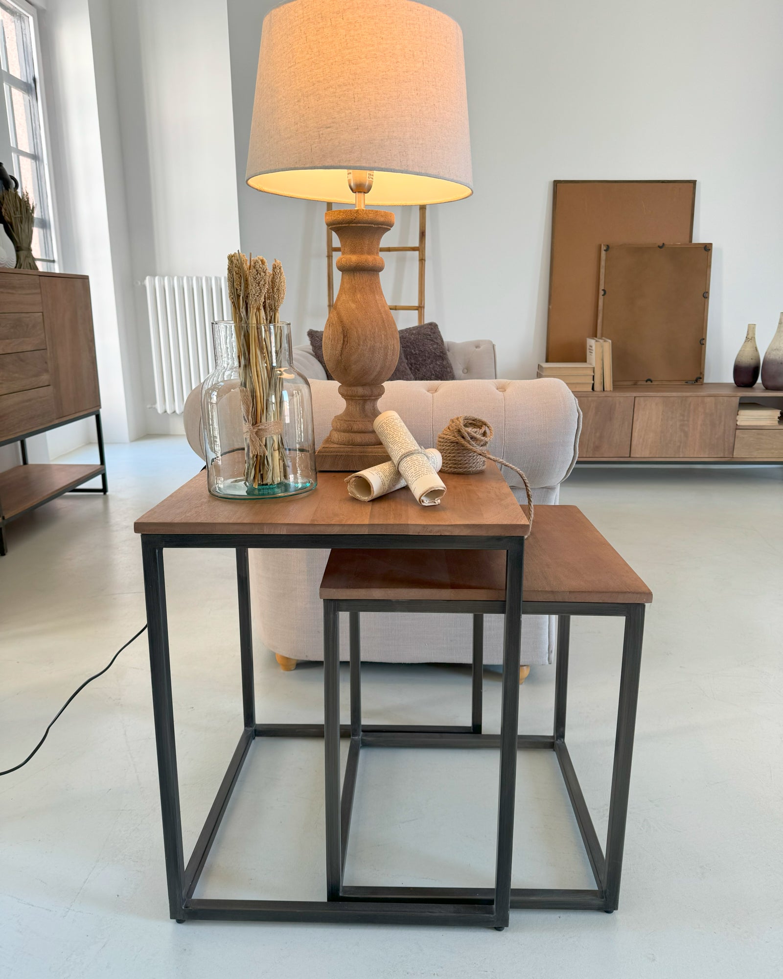 Tavolini da salotto in legno e ferro Skyline Small set di 2 - OrchideaMilano1981