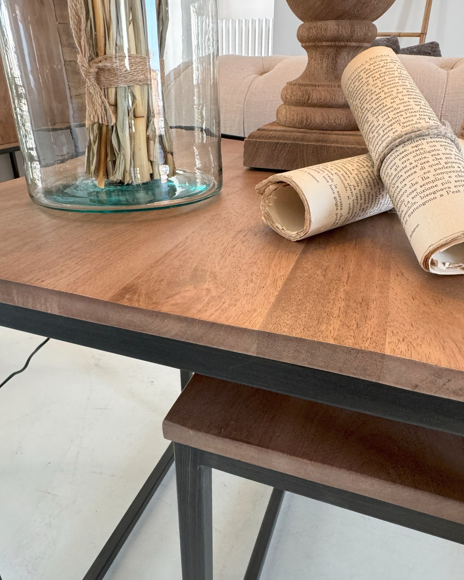 Tavolini da salotto in legno e ferro Skyline Small set di 2 - OrchideaMilano1981
