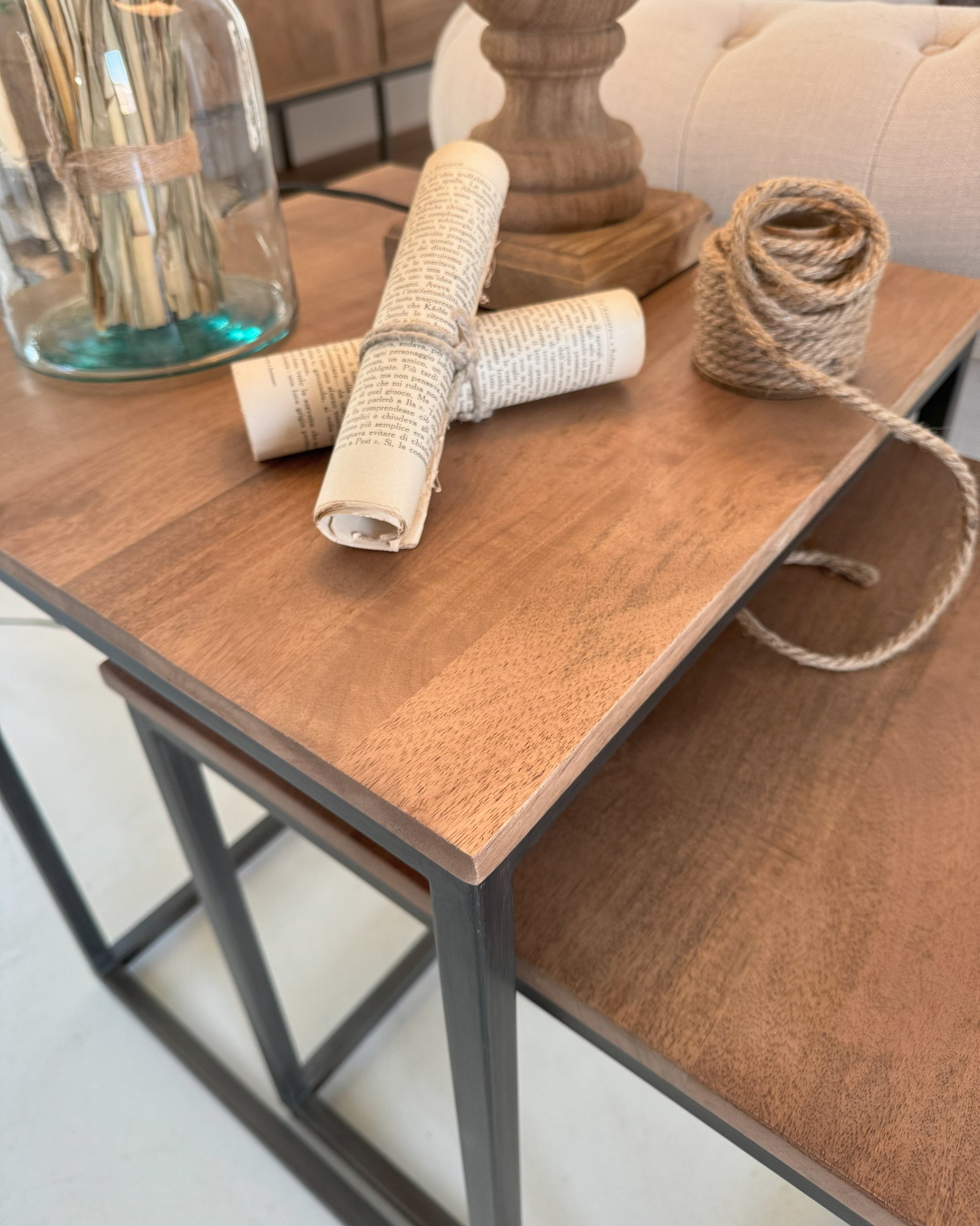 Tavolini da salotto in legno e ferro Skyline Small set di 2 - OrchideaMilano1981
