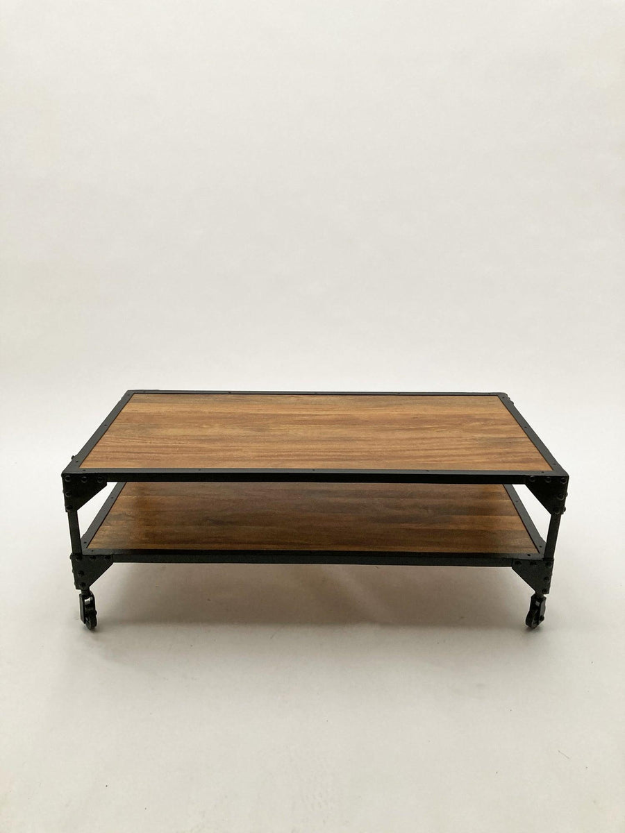 Tavolino 2 ripiani in legno e ferro Industrial - OrchideaMilano1981