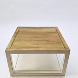 Tavolino da salotto quadrato in legno massello Acqua 70 cm - OrchideaMilano1981