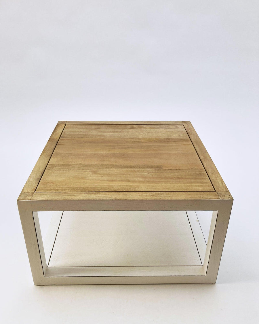 Tavolino quadrato 2 ripiani in legno Acqua - OrchideaMilano1981