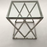 Tavolino da salotto quadrato in acciaio e vetro Madison Avenue 50 cm - OrchideaMilano1981