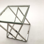 Tavolino da salotto quadrato in acciaio e vetro Madison Avenue 50 cm - OrchideaMilano1981