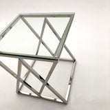 Tavolino da salotto quadrato in acciaio e vetro Madison Avenue 50 cm - OrchideaMilano1981