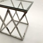Tavolino da salotto quadrato in acciaio e vetro Madison Avenue 50 cm - OrchideaMilano1981