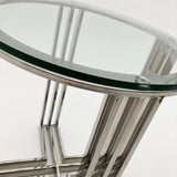 Tavolino rotondo moderno in acciaio e vetro Lexington Avenue 45 cm - OrchideaMilano1981