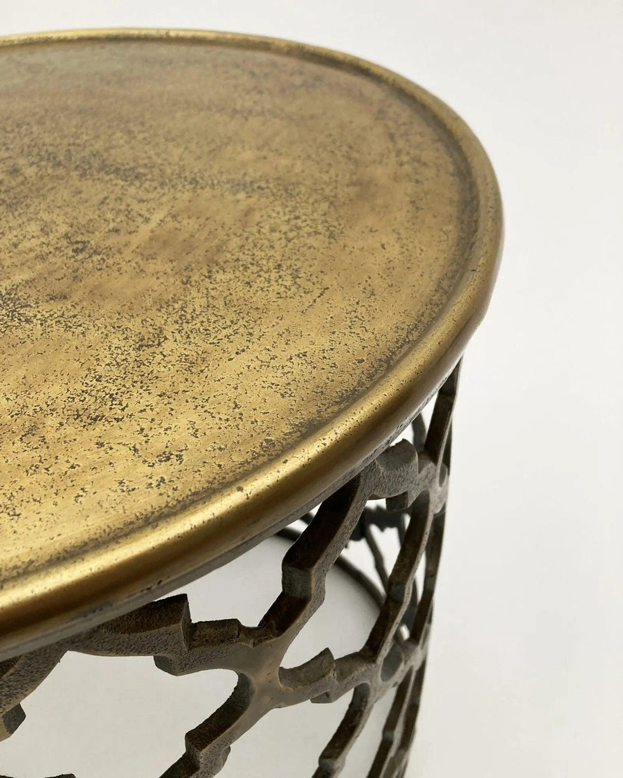 Tavolino rotondo in alluminio Brass Antique - OrchideaMilano1981