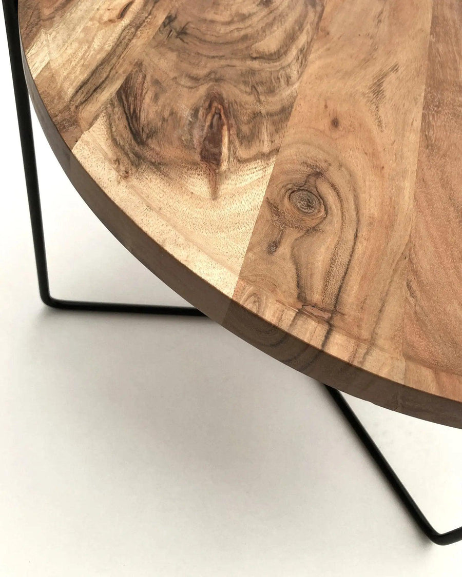 Tavolino rotondo in legno e ferro Country Side - OrchideaMilano1981