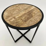 Tavolino rotondo moderno in legno e ferro Utility 52 cm - OrchideaMilano1981