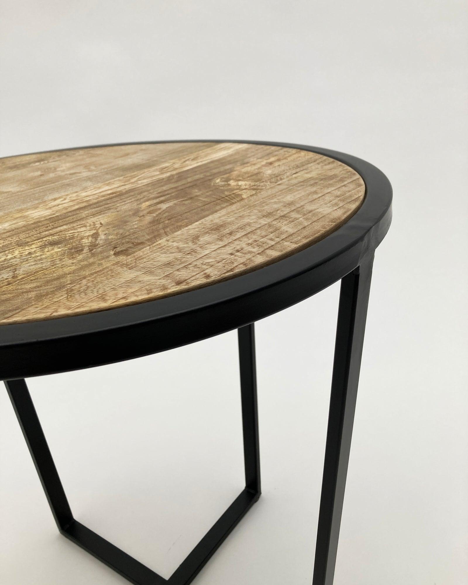 Tavolino rotondo moderno in legno e ferro Utility 52 cm - OrchideaMilano1981