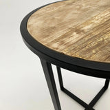 Tavolino rotondo moderno in legno e ferro Utility 52 cm - OrchideaMilano1981