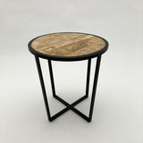 Tavolino rotondo moderno in legno e ferro Utility 52 cm - OrchideaMilano1981