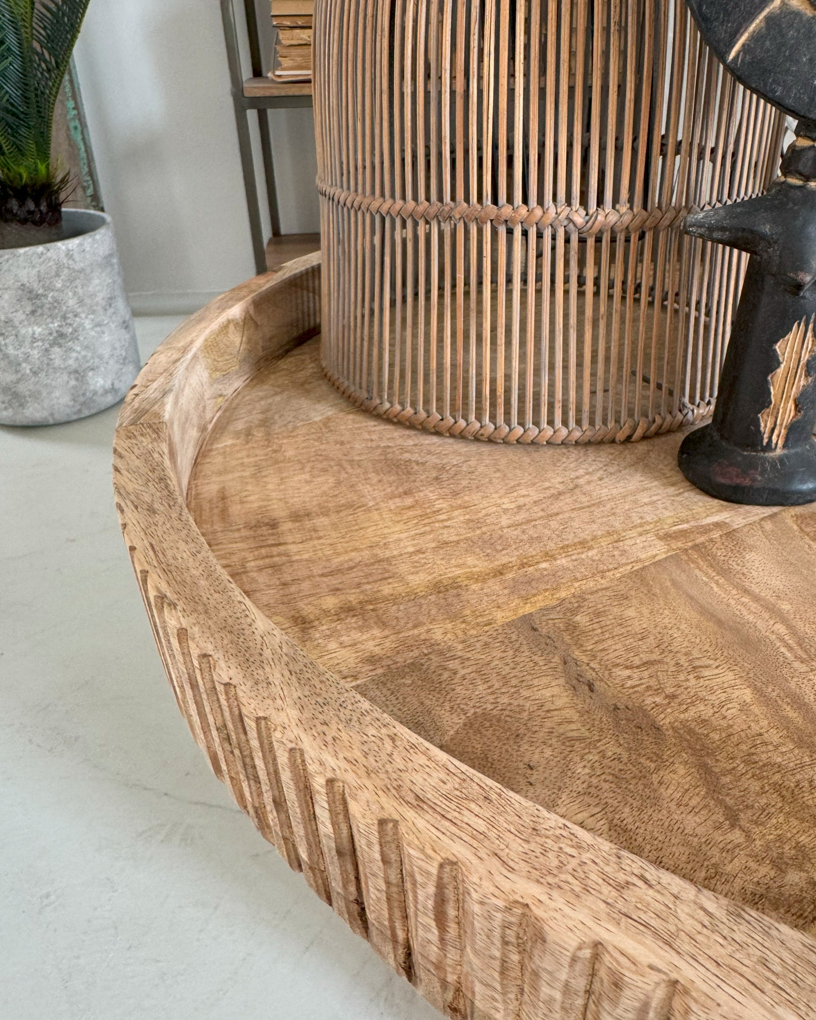 Tavolino rotondo in legno East Colonial Big 60 cm - OrchideaMilano1981