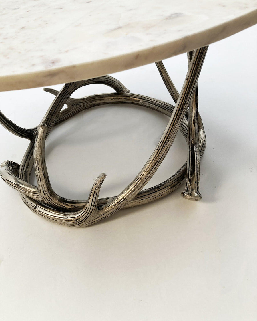 Tavolino rotondo in quarzite e alluminio St. Moritz - OrchideaMilano1981