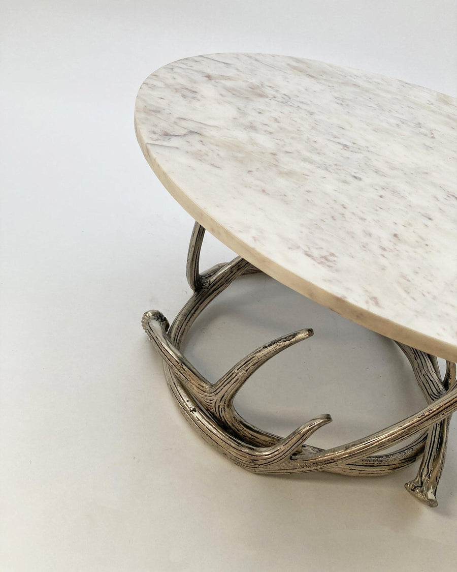 Tavolino rotondo in quarzite e alluminio St. Moritz - OrchideaMilano1981