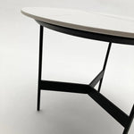 Tavolino rotondo da salotto moderno in quarzite e ferro Black Living Small 50 cm - OrchideaMilano1981